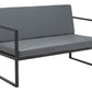 45" Gray Faux Leather And Black Metal Contemporary Sofa By Homeroots