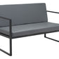 45" Gray Faux Leather And Black Metal Contemporary Sofa By Homeroots | Sofas | Modishstore
