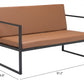 45" Brown Faux Leather And Black Modular Sofa By Homeroots