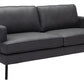 72" Soft Gray Faux Leather And Black Metal Sofa By Homeroots | Sofas | Modishstore