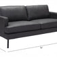 72" Soft Gray Faux Leather And Black Metal Sofa By Homeroots | Sofas | Modishstore - 7
