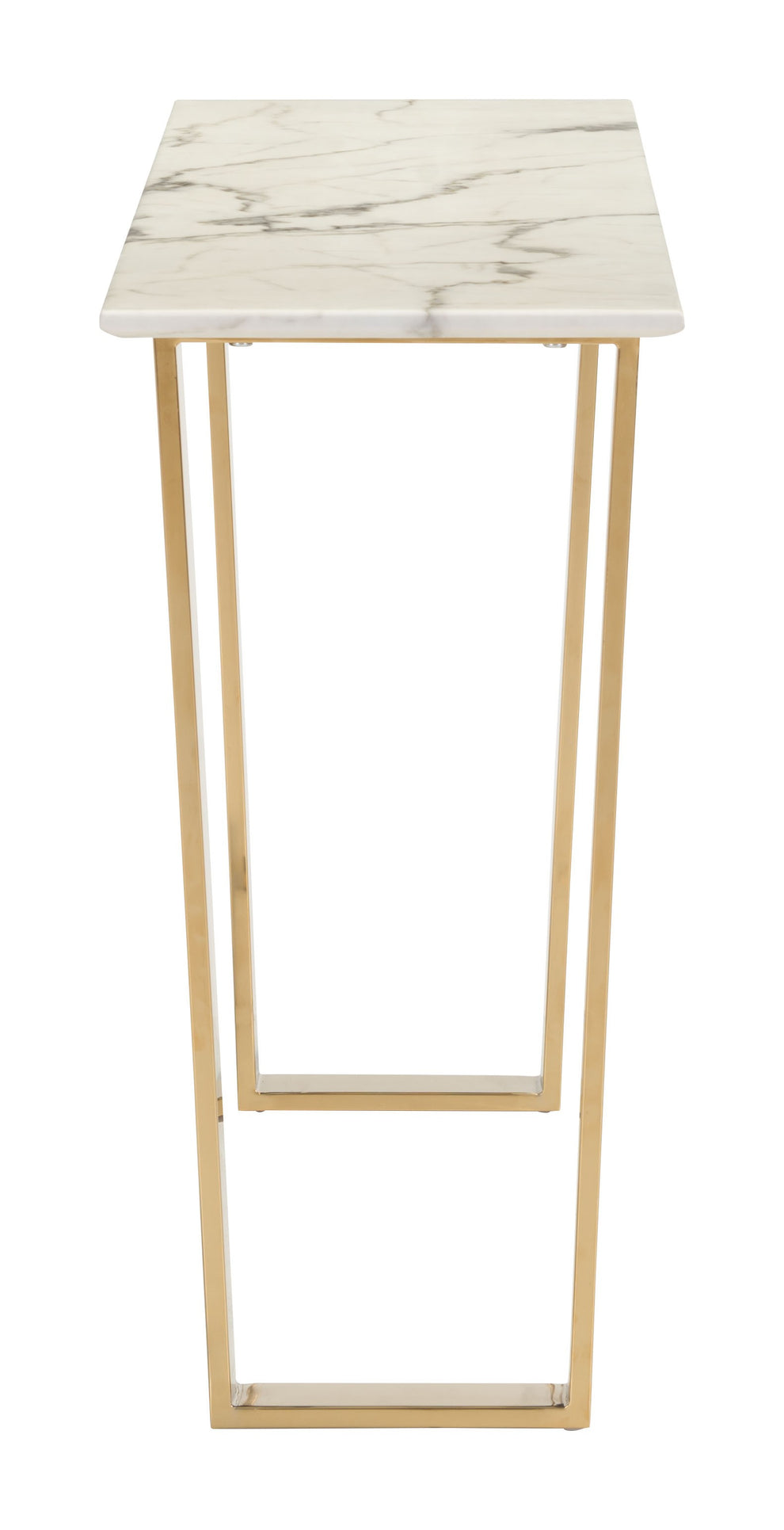 Designer's Choice White Faux Marble and Gold Console Table By Homeroots | Console Tables | Modishstore - 2