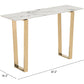 Designer's Choice White Faux Marble and Gold Console Table By Homeroots