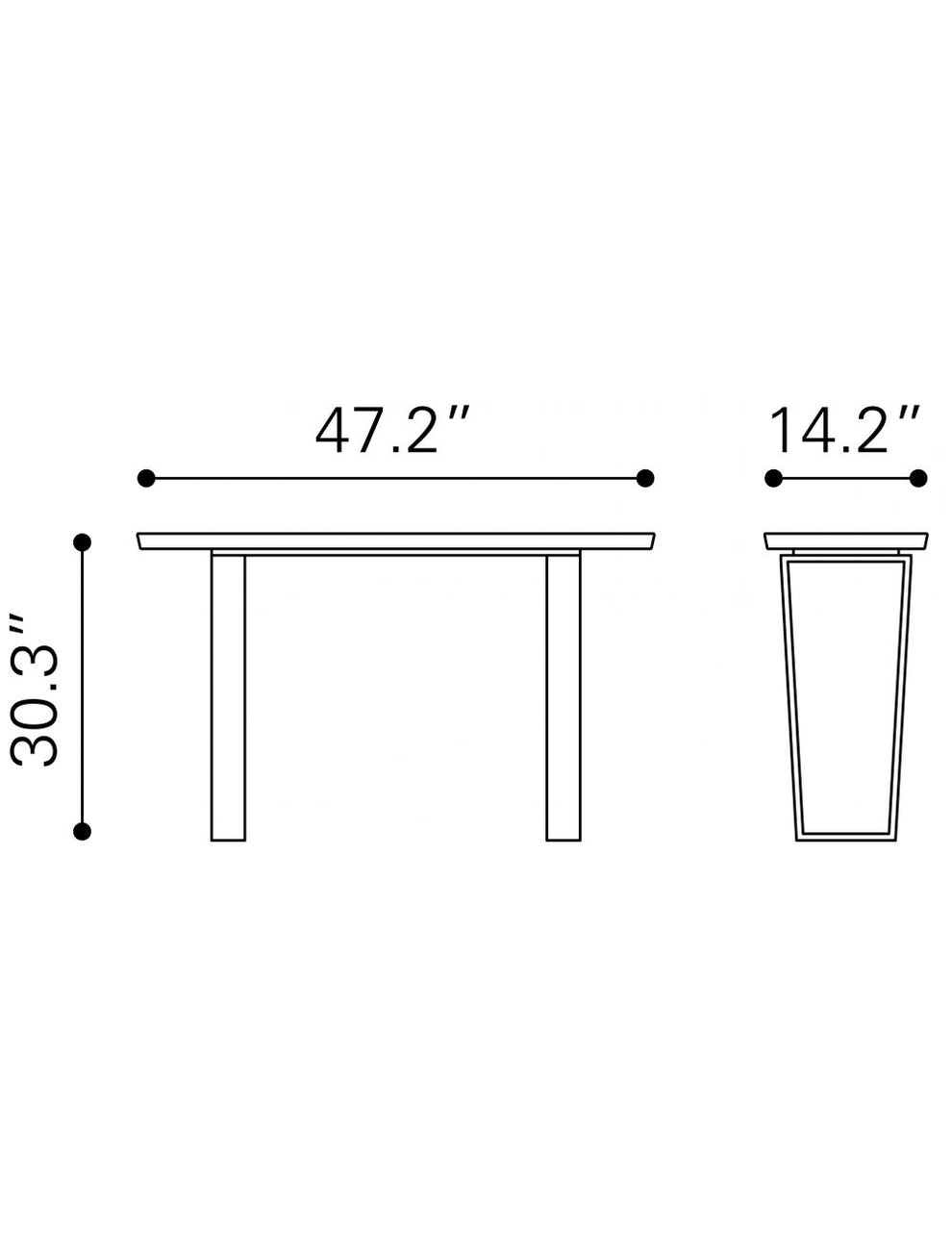 Designer's Choice White Faux Marble and Steel Console Table By Homeroots | Console Tables | Modishstore - 6