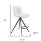 Set Of Two 39" White And Black Steel Low Back Counter Height Bar Chairs With Footrest By Homeroots | Bar Stools | Modishstore - 8