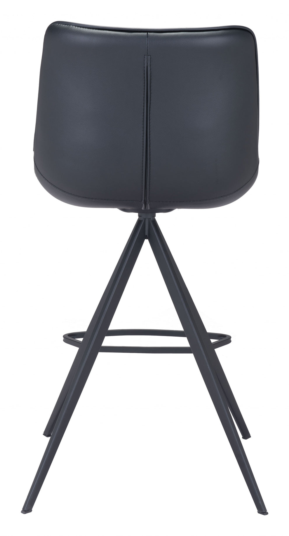 Set Of Two 39" Black Steel Low Back Counter Height Bar Chairs With Footrest By Homeroots | Bar Stools | Modishstore - 5