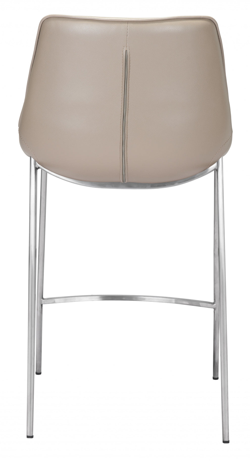 Set Of Two 40" Gray And Silver Steel Low Back Counter Height Bar Chairs With Footrest By Homeroots | Bar Stools | Modishstore - 4