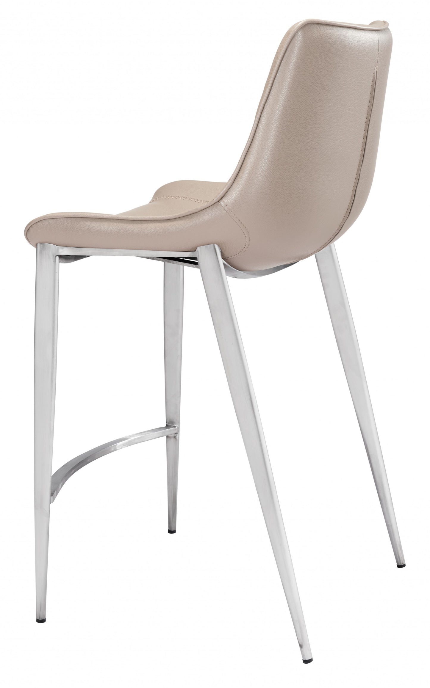 Set Of Two 40" Gray And Silver Steel Low Back Counter Height Bar Chairs With Footrest By Homeroots | Bar Stools | Modishstore - 5