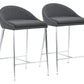 Set Of Two 30" Graphite Low Back Chairs With Footrest By Homeroots