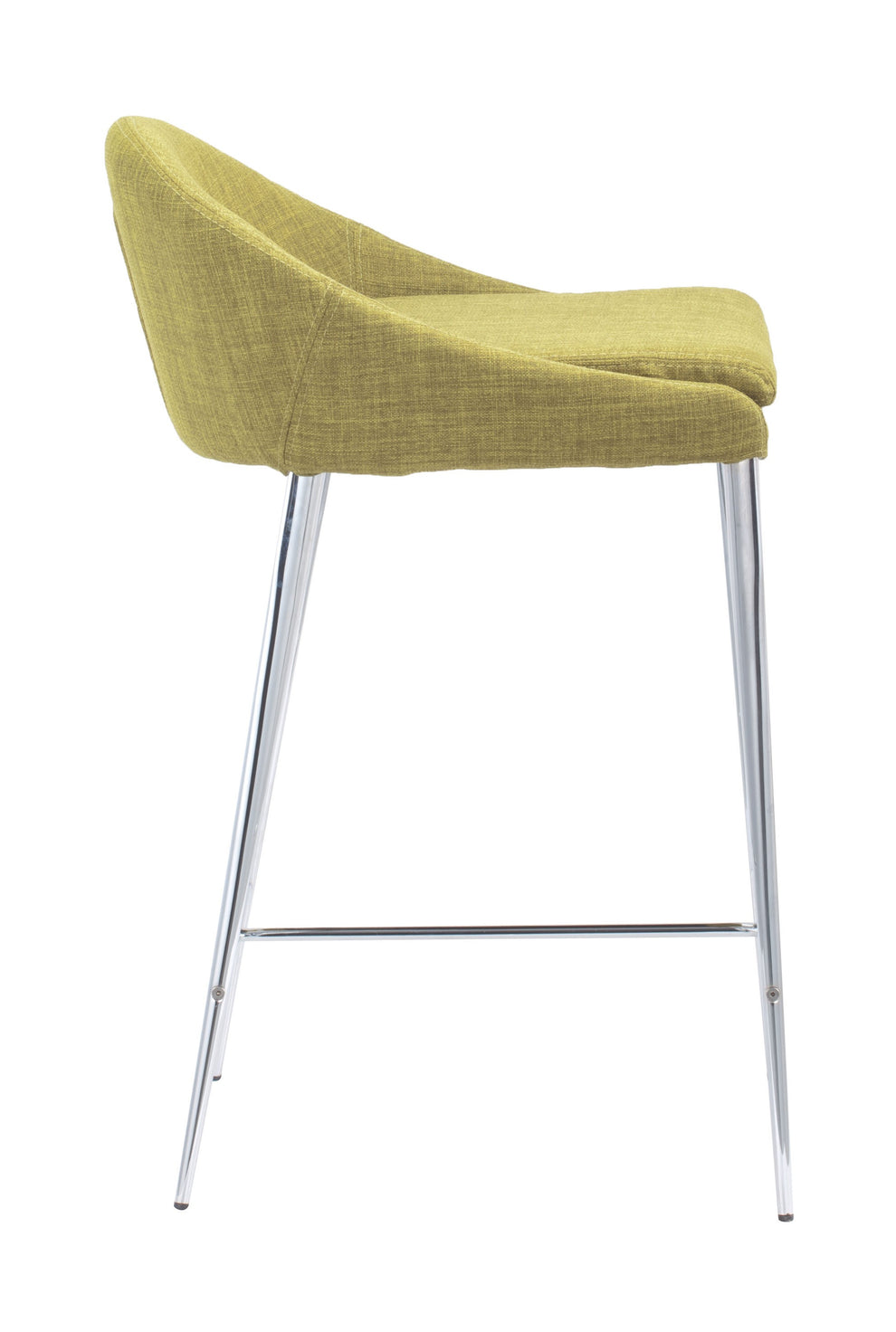 Set Of Two 30" Green and Steel Low Back Counter Height Bar Chairs By Homeroots | Bar Stools | Modishstore - 3