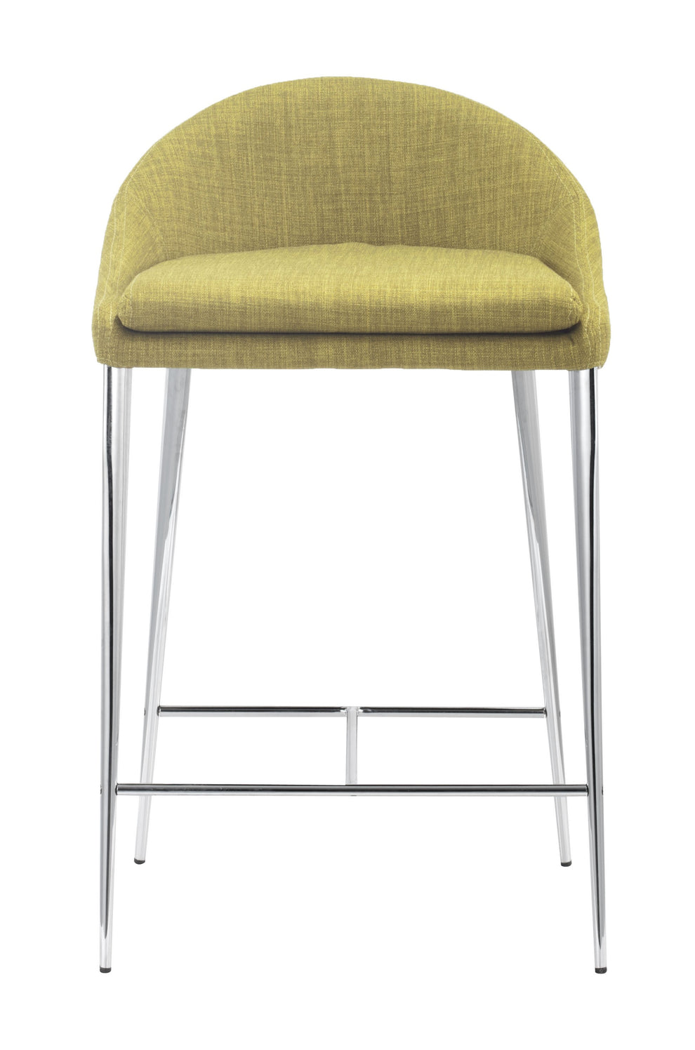 Set Of Two 30" Green and Steel Low Back Counter Height Bar Chairs By Homeroots | Bar Stools | Modishstore - 4