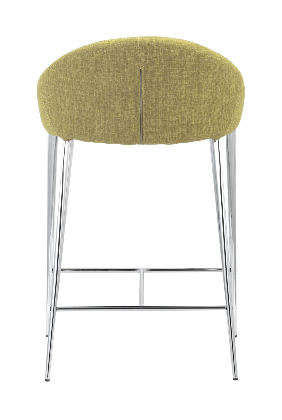 Set Of Two 30" Green and Steel Low Back Counter Height Bar Chairs By Homeroots | Bar Stools | Modishstore - 5
