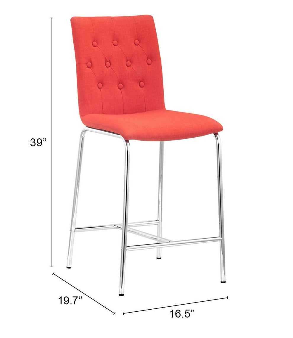 Set Of Two 39" Tangerine Low Back Chairs With Footrest By Homeroots | Bar Stools | Modishstore - 8
