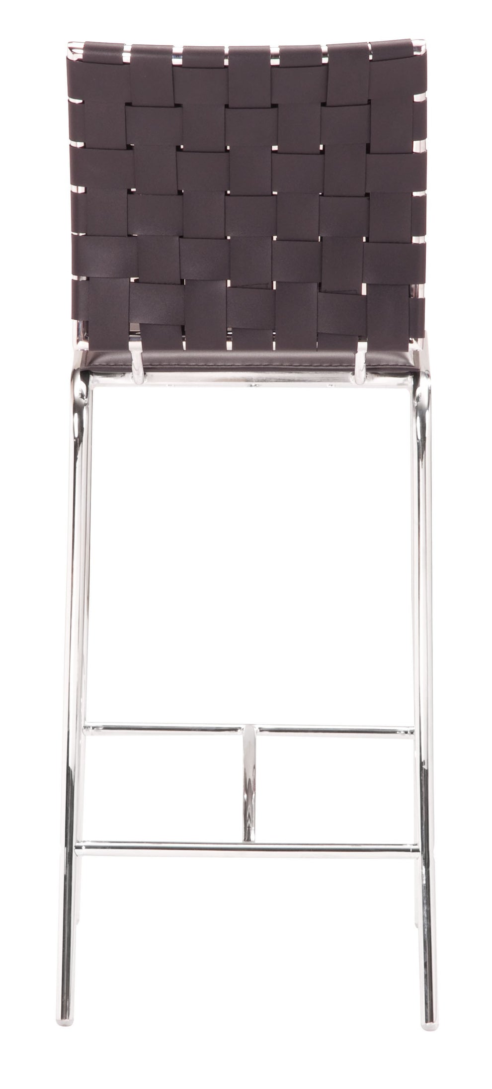 Set Of Two 39" Espresso And Silver Low Back Counter Height Bar Chairs With Footrest By Homeroots | Bar Stools | Modishstore - 4