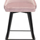 36" Pink Tufted Velvet and Black Counter Height Bar Chair With Footrest By Homeroots
