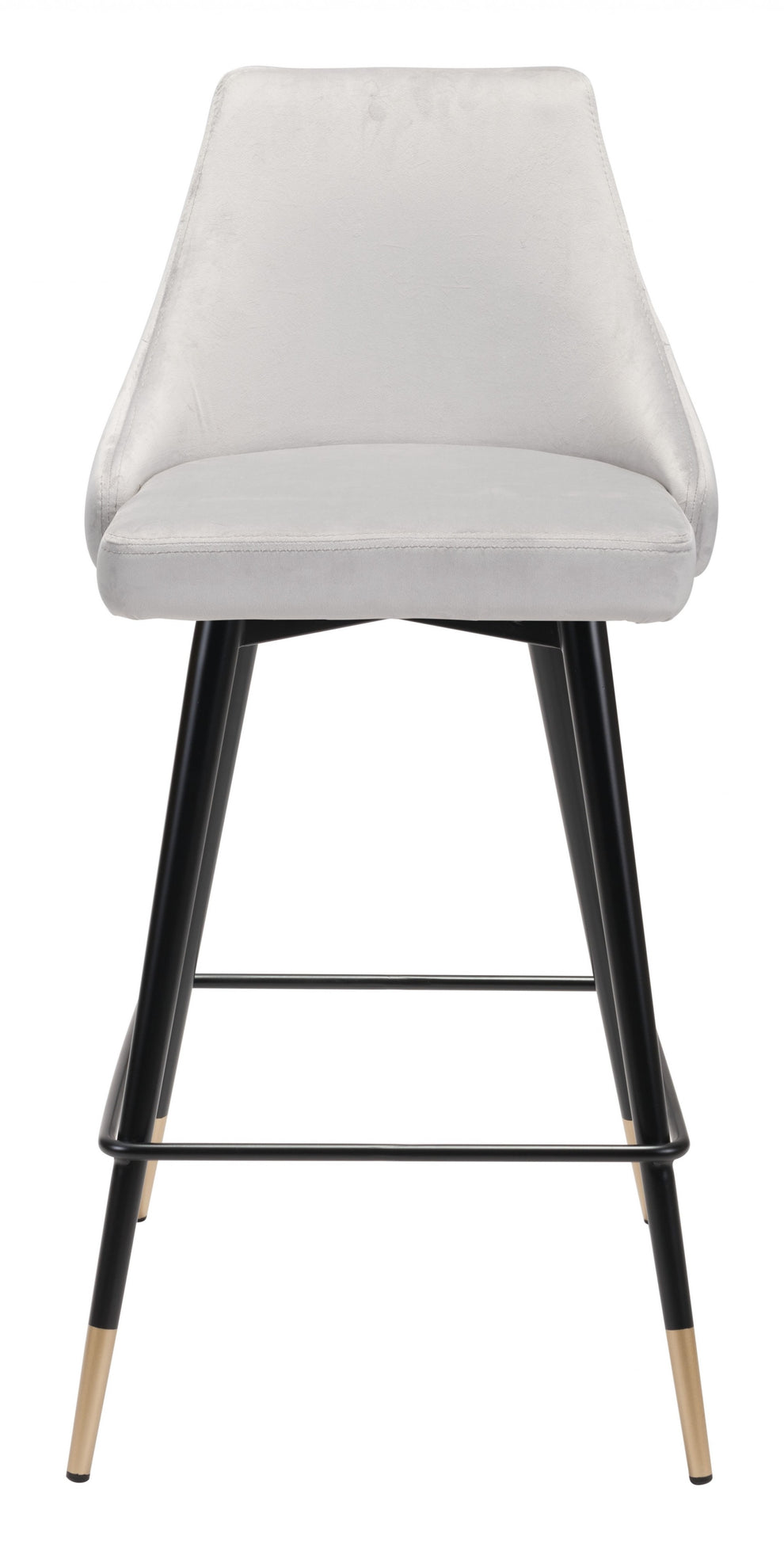 36" Gray Steel Low Back Chair With Footrest By Homeroots | Bar Stools | Modishstore - 4