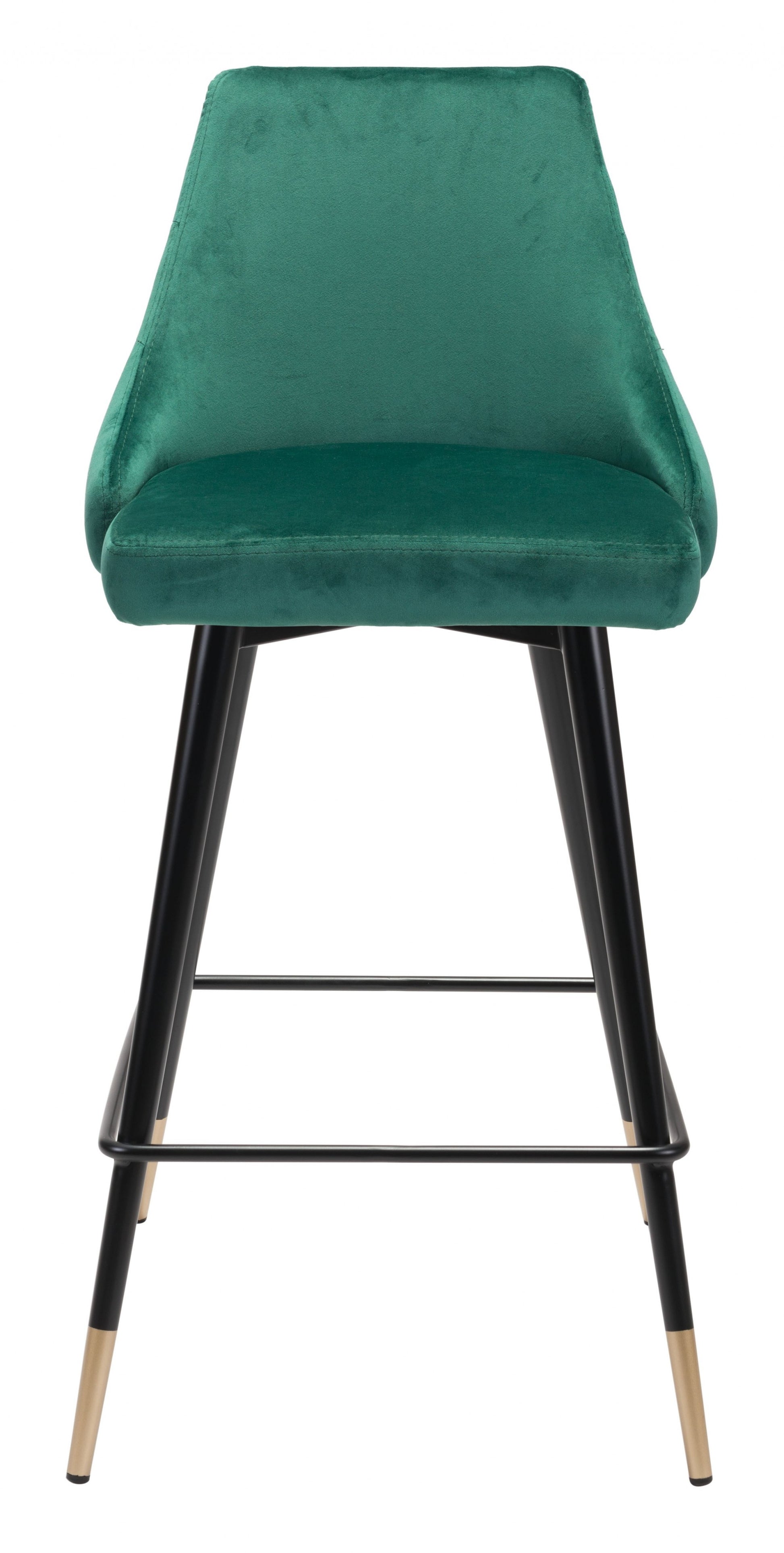 36" Green And Black Steel Low Back Counter Height Bar Chair With Footrest By Homeroots | Bar Stools | Modishstore - 3