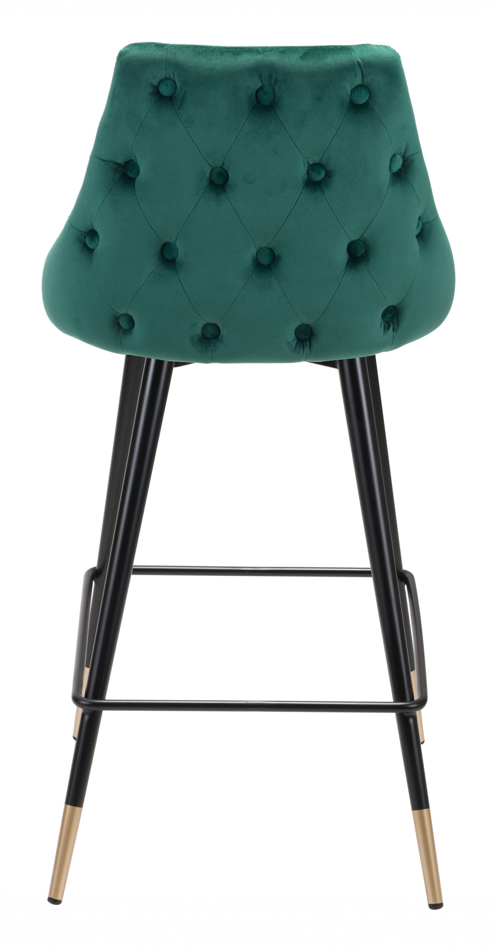 36" Green And Black Steel Low Back Counter Height Bar Chair With Footrest By Homeroots | Bar Stools | Modishstore - 4