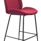 42" Red And Black Steel Low Back Counter Height Bar Chair With Footrest By Homeroots | Bar Stools | Modishstore