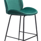 42" Green And Black Steel Low Back Counter Height Bar Chair With Footrest By Homeroots | Bar Stools | Modishstore
