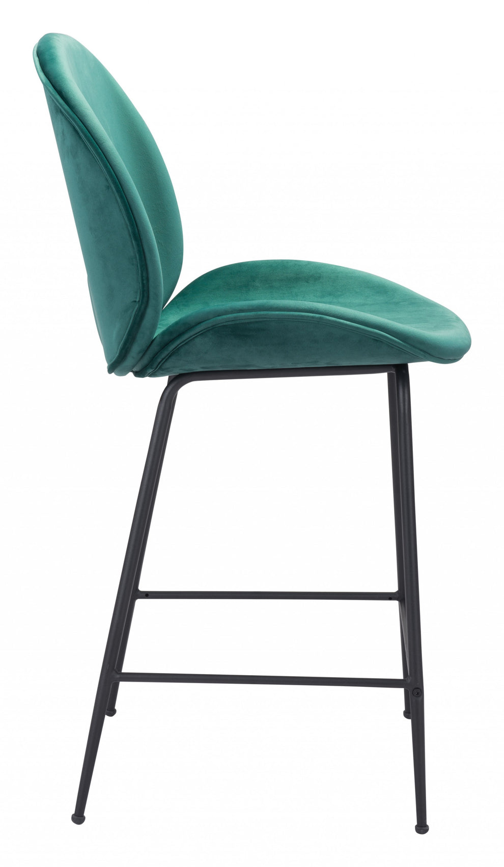 42" Green And Black Steel Low Back Counter Height Bar Chair With Footrest By Homeroots | Bar Stools | Modishstore - 2