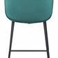 42" Green And Black Steel Low Back Counter Height Bar Chair With Footrest By Homeroots