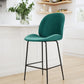 42" Green And Black Steel Low Back Counter Height Bar Chair With Footrest By Homeroots