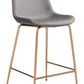 39" Gray Steel Low Back Chair With Footrest By Homeroots