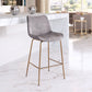 39" Gray Steel Low Back Chair With Footrest By Homeroots