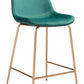 39" Green Steel Low Back Chair With Footrest By Homeroots | Bar Stools | Modishstore