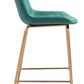 39" Green Steel Low Back Chair With Footrest By Homeroots | Bar Stools | Modishstore - 3