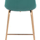39" Green Steel Low Back Chair With Footrest By Homeroots | Bar Stools | Modishstore - 5