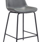 39" Gray And Black Steel Low Back Counter Height Bar Chair With Footrest By Homeroots | Bar Stools | Modishstore