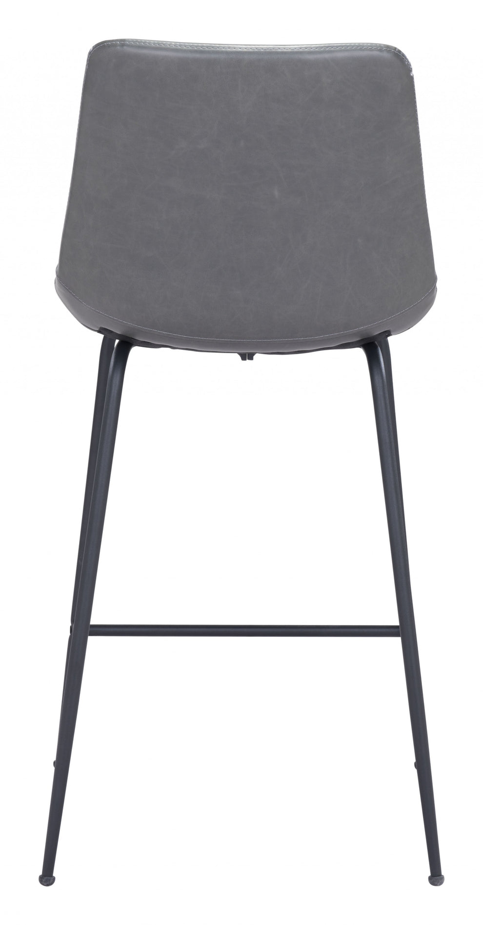 39" Gray And Black Steel Low Back Counter Height Bar Chair With Footrest By Homeroots | Bar Stools | Modishstore - 4