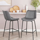 39" Gray And Black Steel Low Back Counter Height Bar Chair With Footrest By Homeroots | Bar Stools | Modishstore - 6