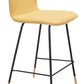 37" Yellow Upholstery and Black Steel Counter Height Bar Chair With Footrest By Homeroots
