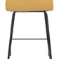37" Yellow Upholstery and Black Steel Counter Height Bar Chair With Footrest By Homeroots | Bar Stools | Modishstore - 5