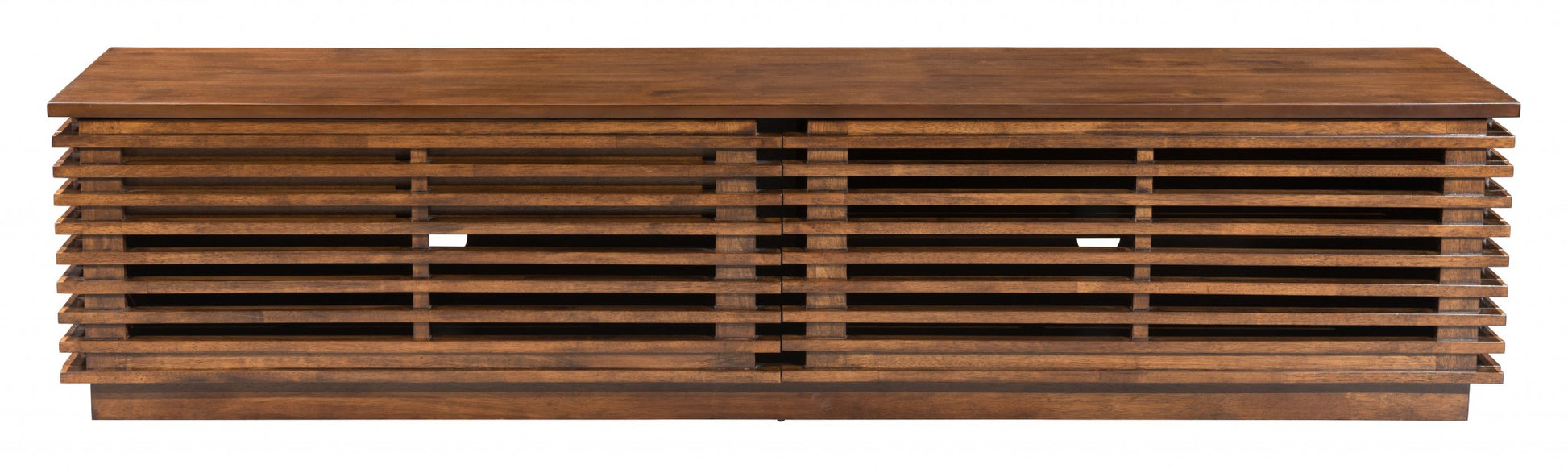 71" Walnut Modern Retro Grooves TV Media Center By Homeroots | TV Stands | Modishstore