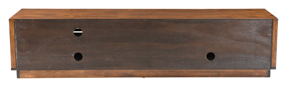 71" Walnut Modern Retro Grooves TV Media Center By Homeroots | TV Stands | Modishstore - 4
