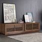 71" Walnut Modern Retro Grooves TV Media Center By Homeroots | TV Stands | Modishstore - 9
