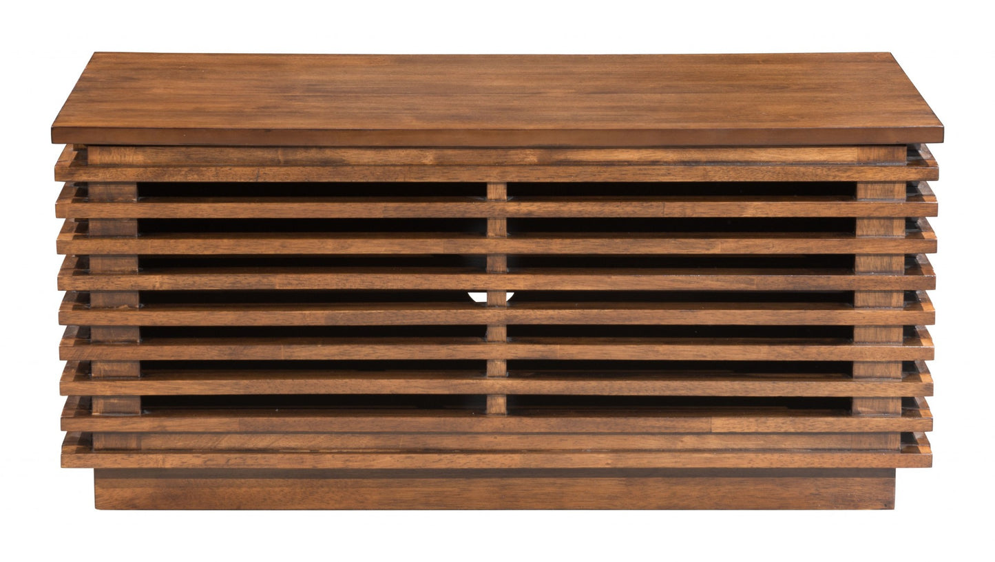 35" Walnut Mdf Cabinet_Enclosed Storage Entertainment Center By Homeroots