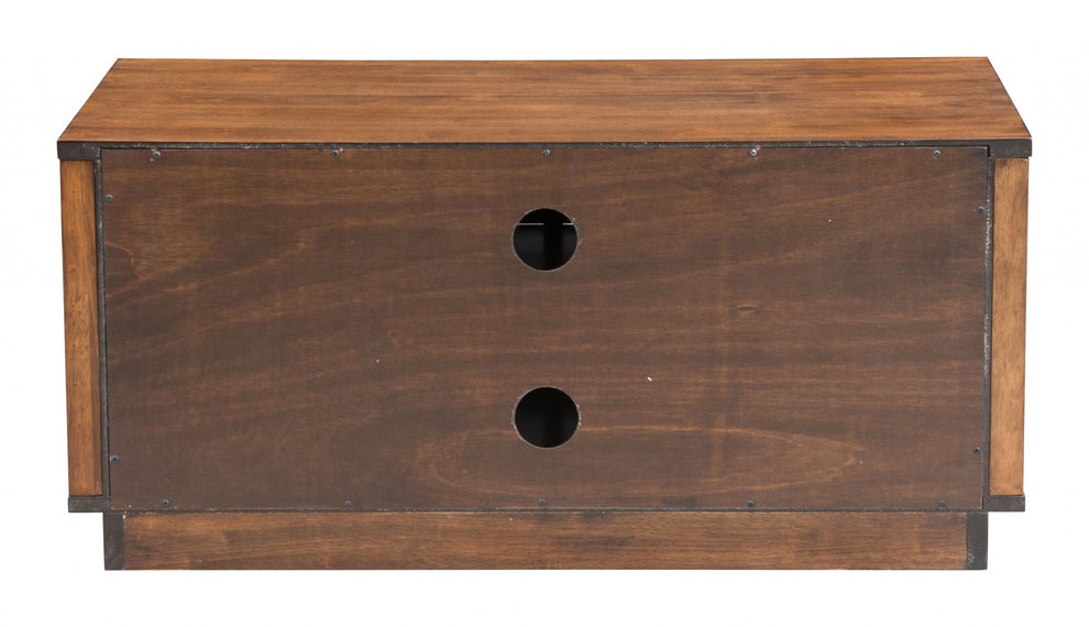 35" Walnut Mdf Cabinet_Enclosed Storage Entertainment Center By Homeroots | TV Stands | Modishstore - 5