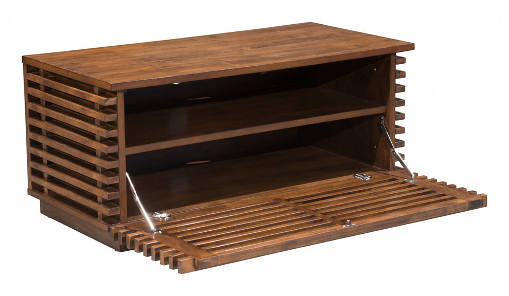 35" Walnut Mdf Cabinet_Enclosed Storage Entertainment Center By Homeroots | TV Stands | Modishstore - 6