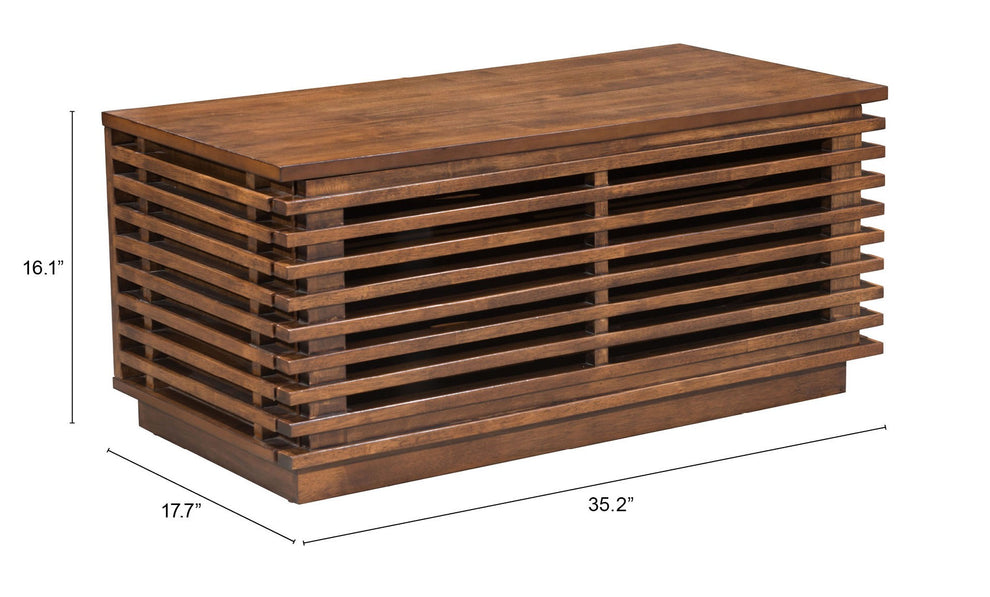 35" Walnut Mdf Cabinet_Enclosed Storage Entertainment Center By Homeroots | TV Stands | Modishstore - 8
