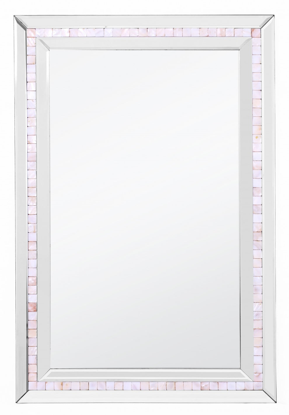 Silver Tiled Border Wall Mirror By Homeroots | Mirrors | Modishstore - 2