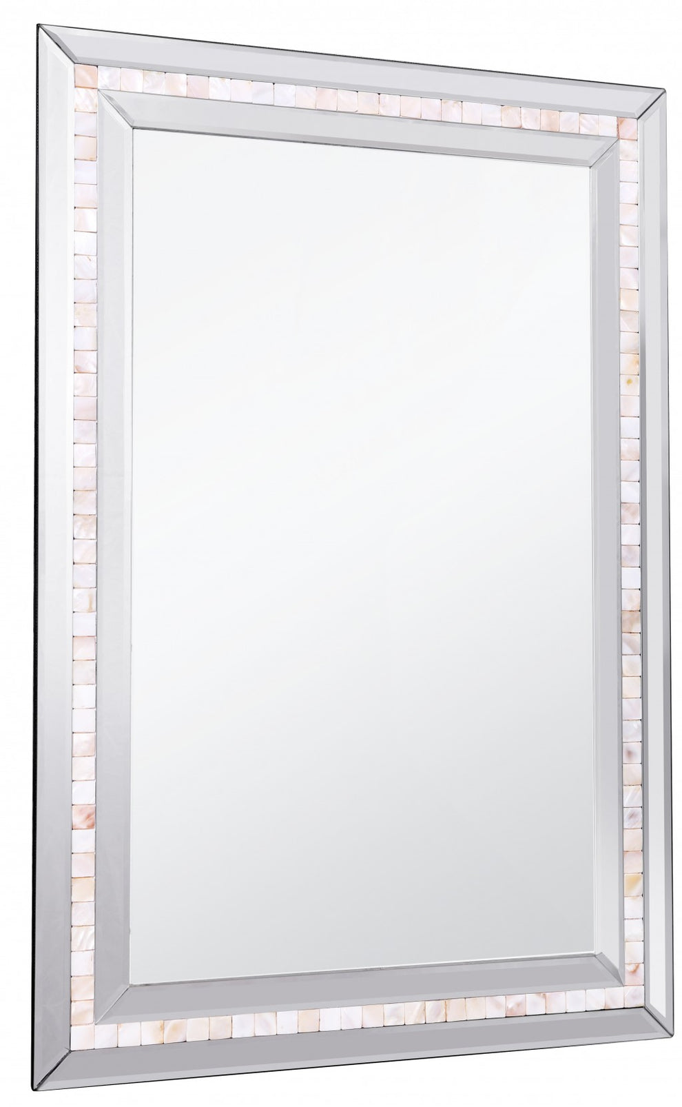 Silver Tiled Border Wall Mirror By Homeroots | Mirrors | Modishstore - 4
