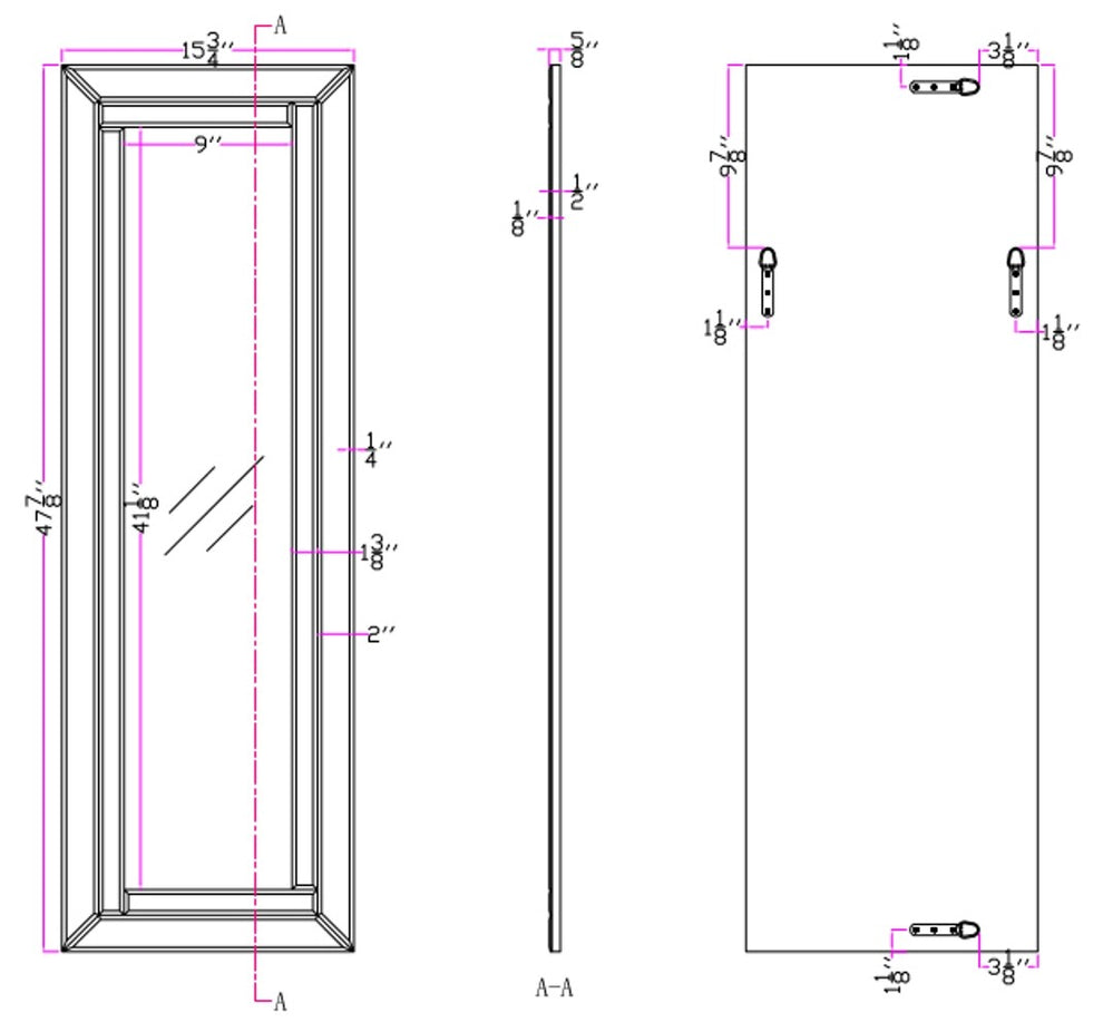 Silver Classic Full Length Mirror By Homeroots | Mirrors | Modishstore - 3
