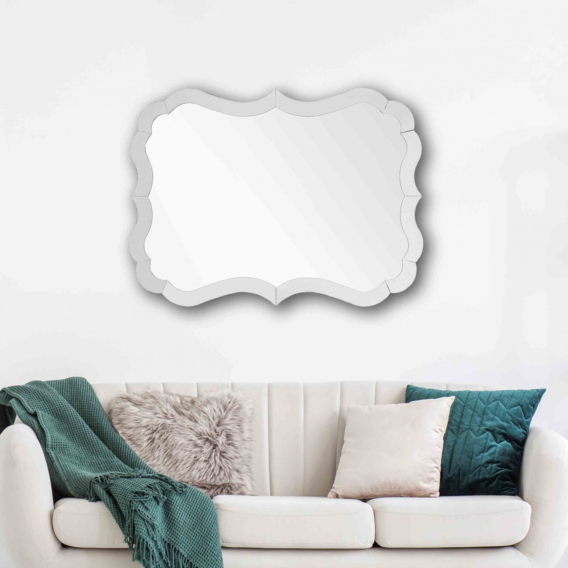 Scalloped Frameless Wall Mirror By Homeroots | Mirrors | Modishstore - 2