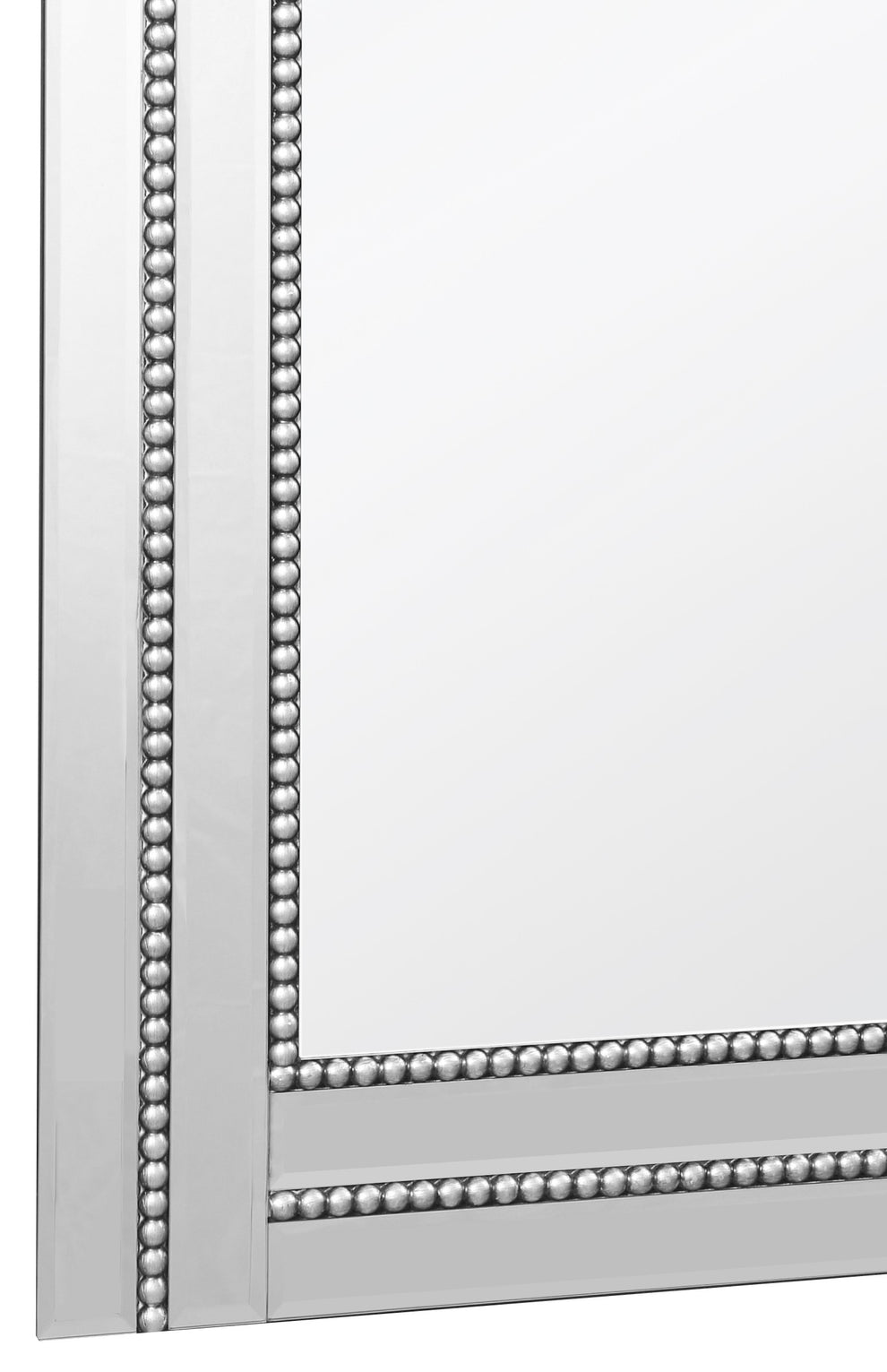Silver Beaded Frame Mirror By Homeroots | Mirrors | Modishstore - 5