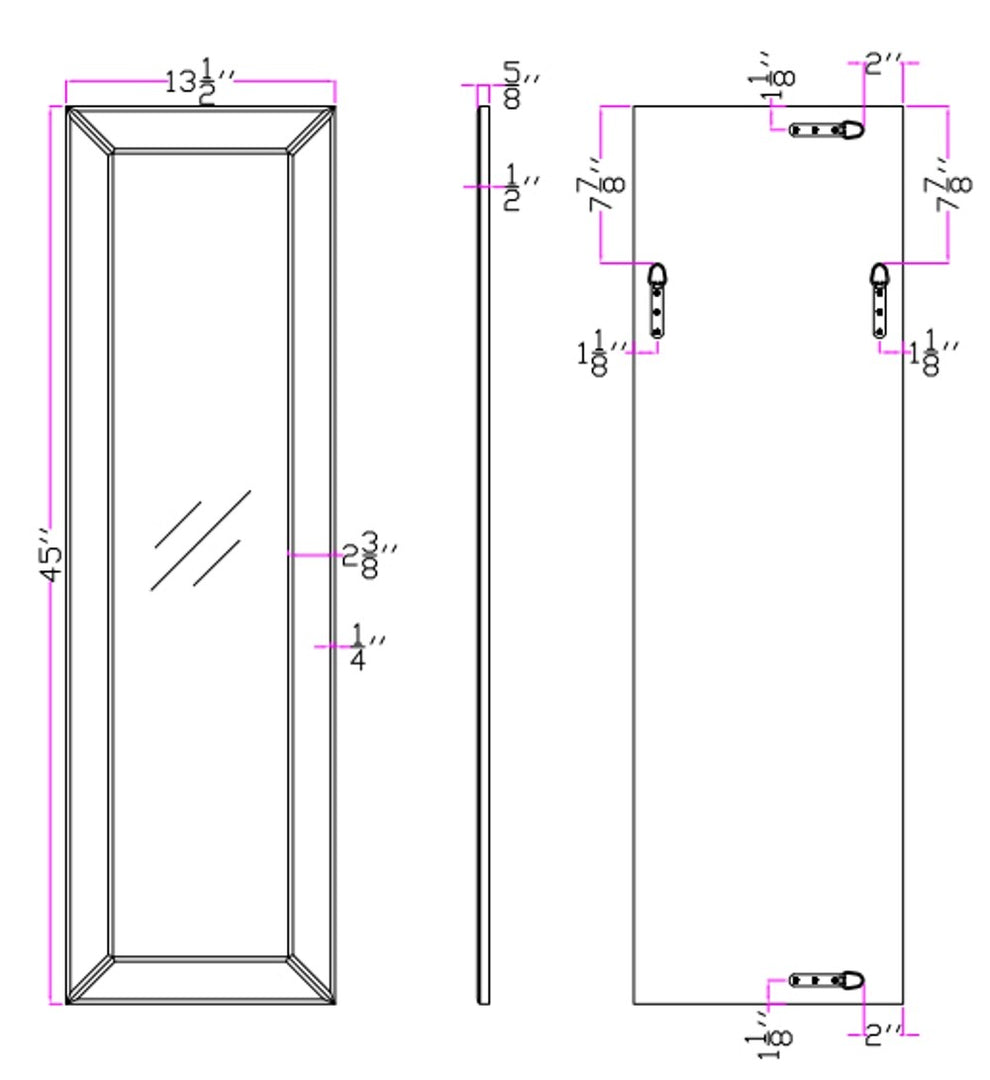 Long Beleved Edge Mirror By Homeroots | Mirrors | Modishstore - 3